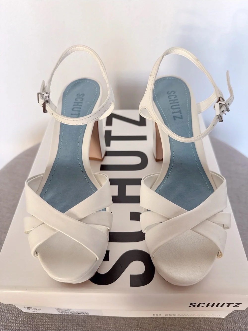 Schutz Keefa Nappa Leather Sandal - Deluxe White Nappa Leather 5.5B